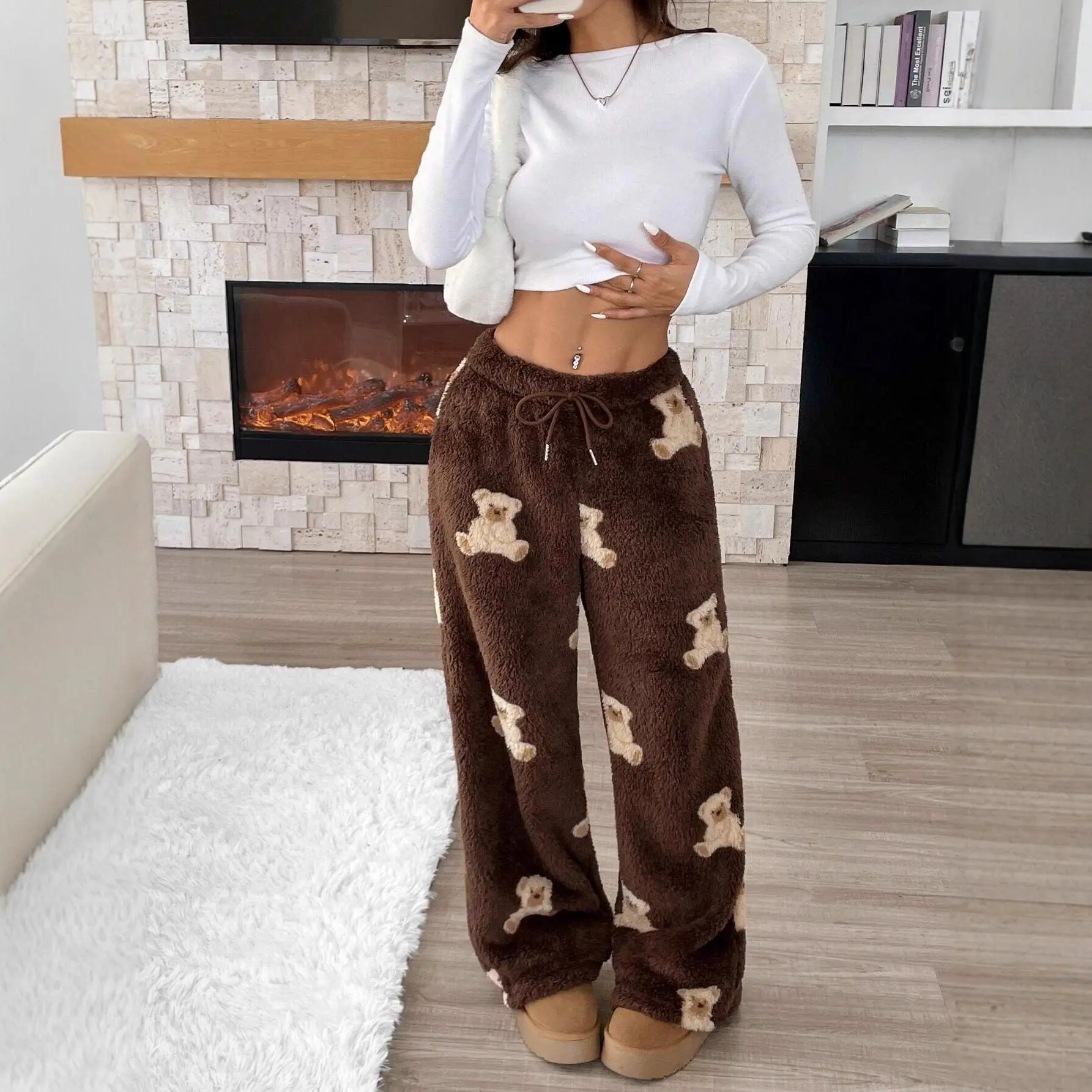 Teddy Fleece Lounge Pants – Ultra Soft Winter Cozy Pajama Bottoms