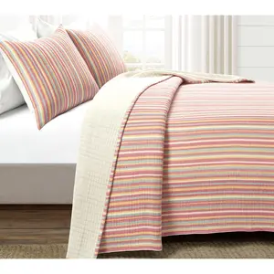 Tracy Stripe Pick stitch Kantha Yarn Dyed Cotton Woven FL/QN