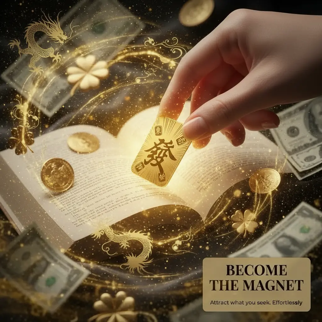 Traditional Chinese Feng Shui Amulet Card - Gold Fa Amulet Lucky Charm, Compact Lightweight Holographic Metallic Talisman with Auspicious Motifs, Premium Custom Holographic Craft, Portable Wallet Ornament for Feng Shui Vibes, Gift, Collectibles
