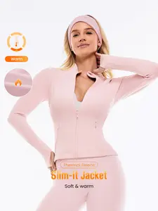 GLOWMODE FeatherFit-Warm Slim-It It's Chilly Fleece-Lined Slim Fit Jacket With Thumbholes Autumn Winter Yoga Daily Casual TikTokShopBlackFriday