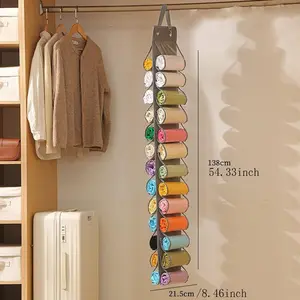 Multi-Layer Storage Bag for Home, Clothes and Underwear Organizer, Yoga Wear Holder, Double-Sided Door Back Storage Bag