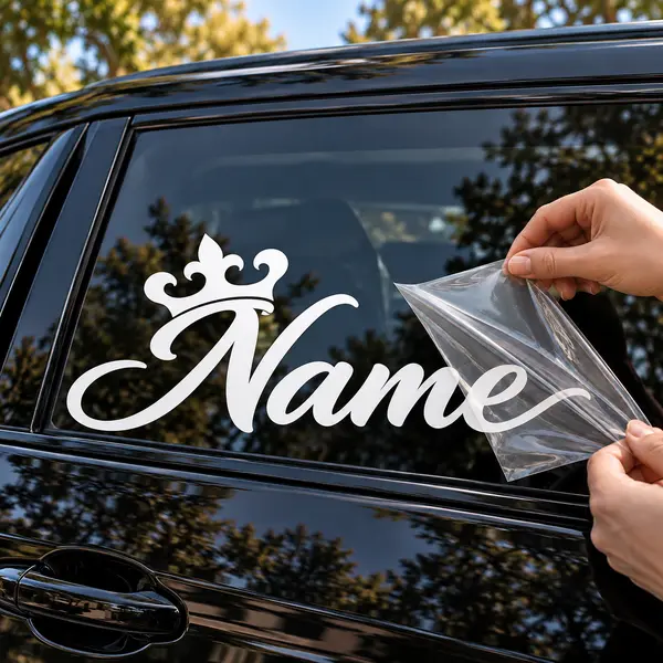 Personalized Crown Name Car Window Decals - Custom Vinyl Car Stickers, Automotive Exterior Accessories, Car Stickers Decals