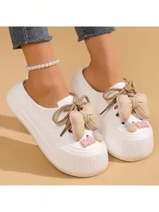 EZAFTRZ Women's Clog Sandals Height-Boosting Comfortable Anti-Slip Bow Design Suitable For Vacation Walking Beach Outdoor