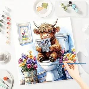 Cartoon Animal Paint by Numbers for Adult,Paint by Number Kit for Beginners,DIY Acrylic Paint Canvas Painting Kits Art ,Home Wall Decor Gift for Her, 20x20 inch(Without Frame)