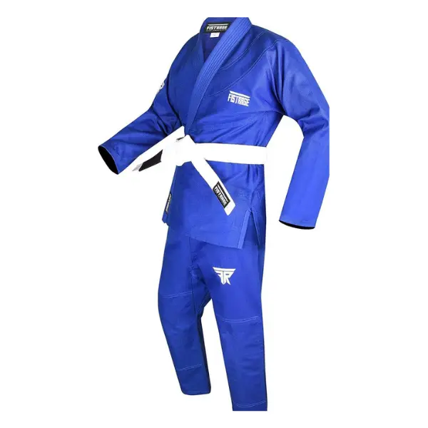 FISTRAGE Blue BJJ Gi - Unisex Fit Lightweight Brazilian Jiu Jitsu Kimono with Belt, Competition-Ready Training Uniform for Faster Rolls, Harder Training, Includes Belt