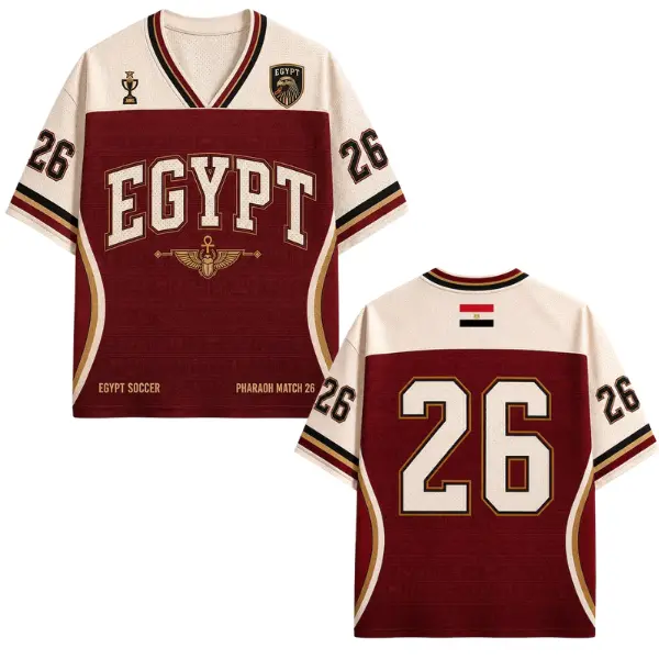 Egypt Soccer Jersey, Egypt Football Shirt, Retro Pharaoh Match 26, Egyptian Fan Sports Jersey, Africa Soccer Gift