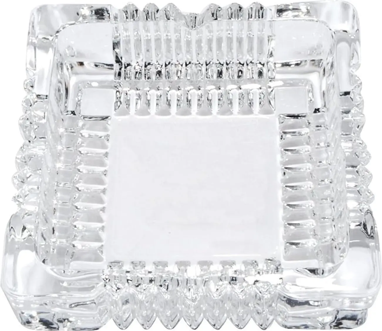 6 inch Glass Ashtray Square Crystal Heavy Smoke for Cigar Cigarettes Collectible Holder Tribal Tabletop Tray Outdoor Outside Home