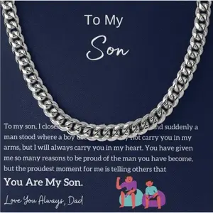 Jewelry Dad to Son Gift, To My Son Necklace from Dad, Son Card, Idea Gift for Son