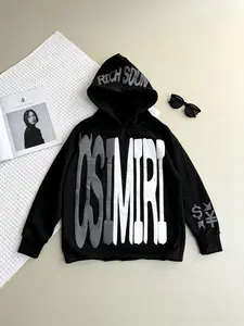 OSIMIRI Winter Outfit Hip-Hop Style Hooded SweatshirtLoose Fit Hoodies for Men Leisure Essential Alpha BetfoamY2K Streetwear Christmas Gifts Casual Pullover SportswearTops Clothes Menswear Sporty