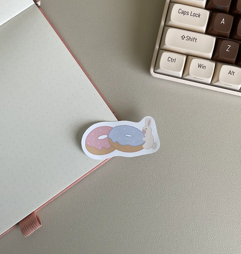 Kawaii Bunny & Donut Sticker