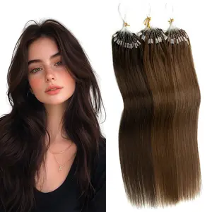 Fashion Straight Human Hair for Women  Easy Install At Home Micro Loop Hair Extensions Human Hair Thick Hair Machine Remy 30g/pack 12-20inch