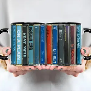 Nirvana Nevermind Album Cassette Retro Music Accent Mug, Grunge Rock Coffee Mug, Vintage Cassette Album Art Mug, 90s Alternative Music Fan Drinkware Gift