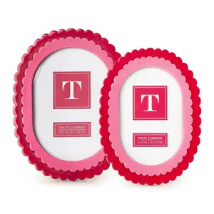 Double Scalloped Edge Pink/Dark Pink Picture Frame