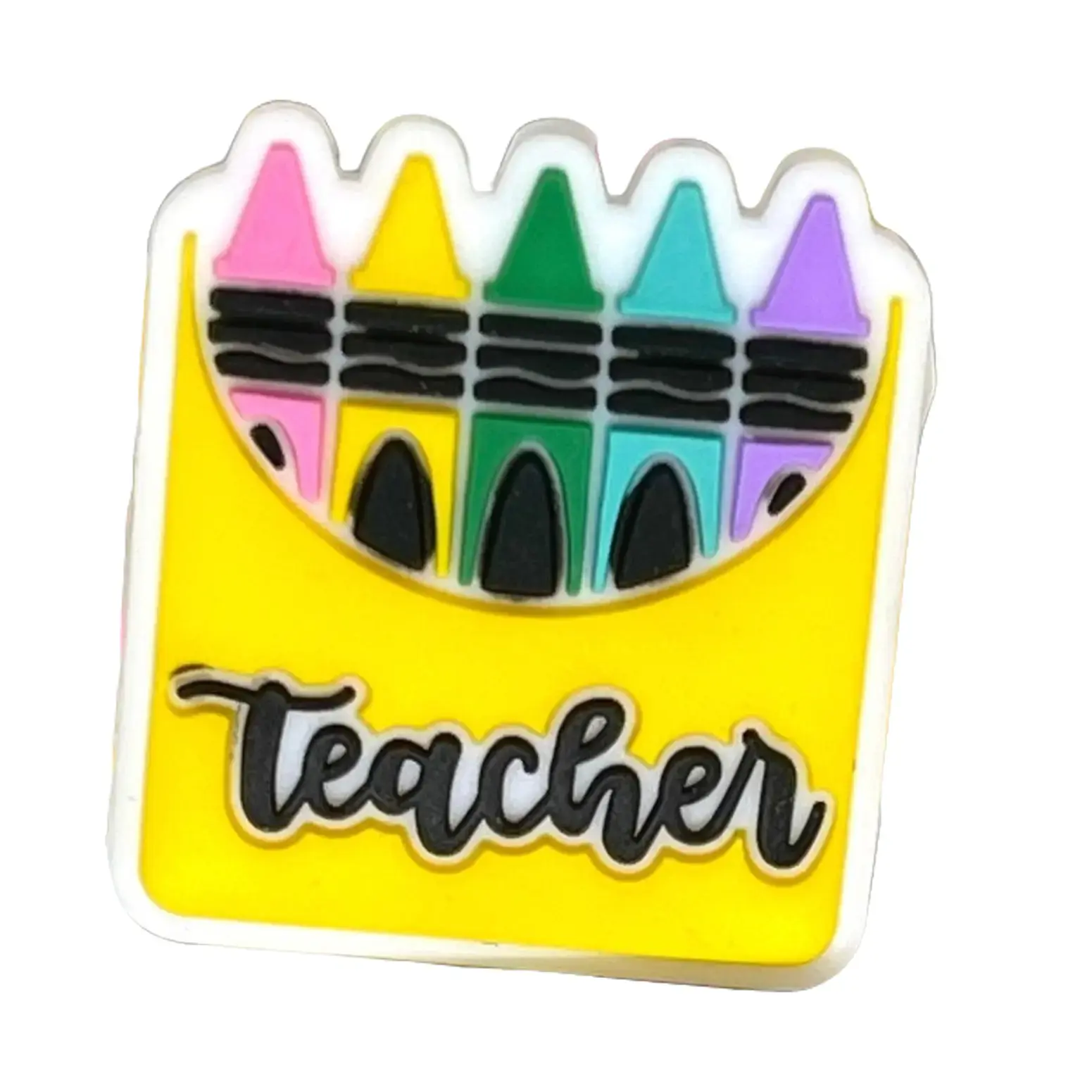 1pc Teacher Colorful Yellow Pencil Focal Beads | Inspiring Teacher School Craft Beaded Supplies