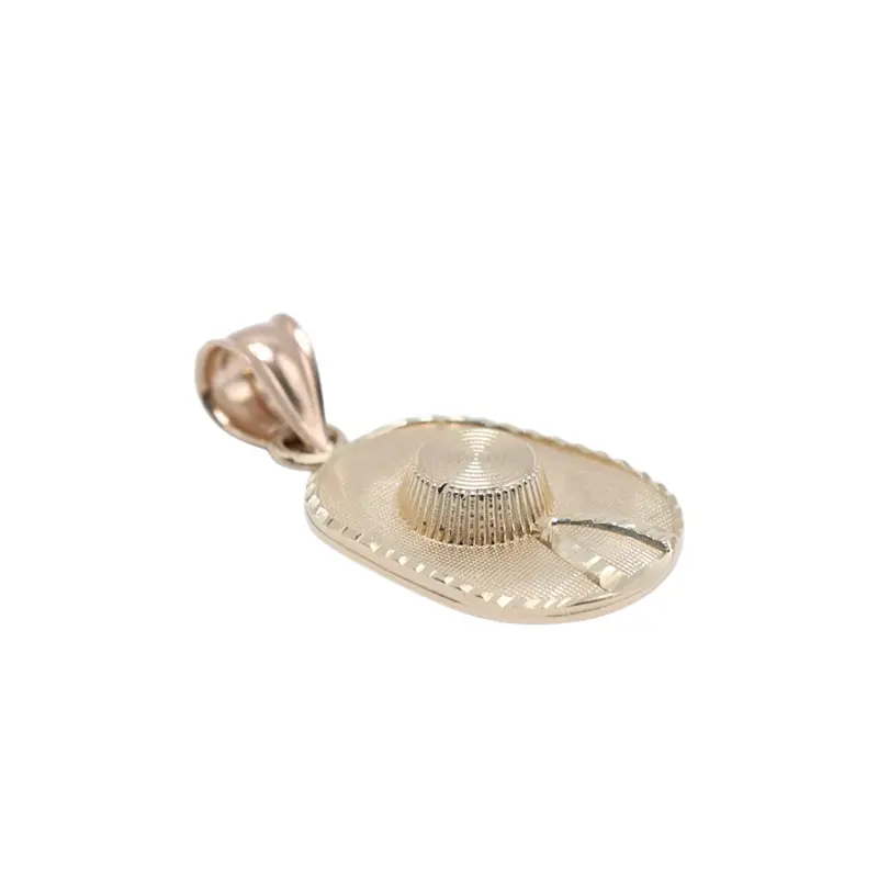 14KT Gold Sombrero Pendant Solid - Unisex Wear