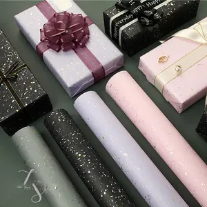 Waterproof Colorful Gold Foil Paper, Christmas Gift Wrapping Paper, Luxury Floral Print, 5 Sheets Per Pack, Party Decoration