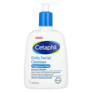 Cetaphil Daily Facial Cleanser, Fragrance Free, 16 fl oz (473 ml)