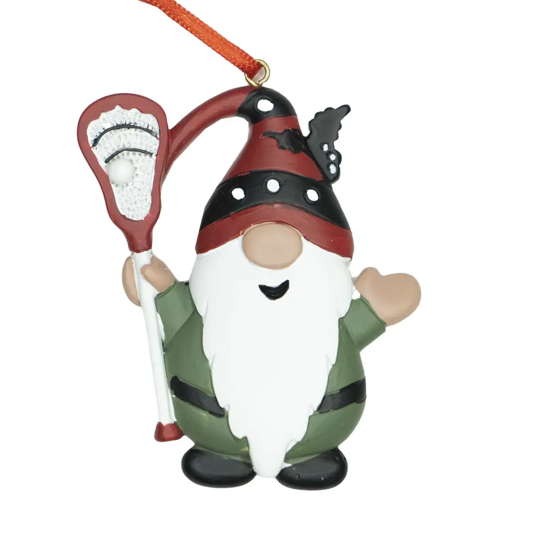 Gnome Lacrosse Tree Ornament, Holiday Decor, Festive Home Gift
