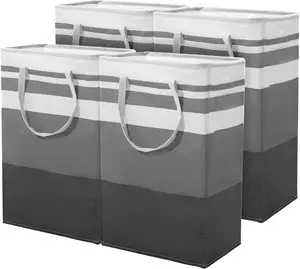 2Pack/4Pack Large Laundry Basket, 75L Freestanding Waterproof Laundry Basket, Collapsible Storage Box with Easy Carry Handle, Suitable for Home and Dormitory Clothes, Towels and Toys Gradient Gray