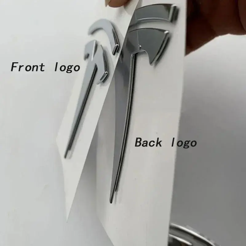For Tesla Model 3 Mode Y Zinc Alloy Car Front Hood Logo Sticker Styling Auto Body Rear Trunk Emblem with Radian Accessories