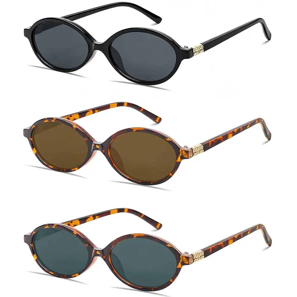 Retro Oval Sunglasses for Women Men Vintage 90s Y2K Trendy Designer Sun Glasses daily use