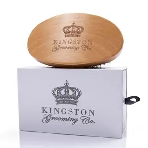Kingston Grooming Co. Original Wave Brush for Men 360, Soft Boar Bristle Men’s Hair Brush- Perfect Heatless Haircare for Hair, Beards or Waves for Men or Women- Travel Box Storage!