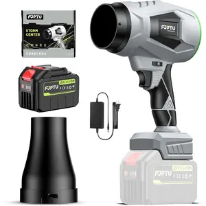 Leaf Blower 1000,000 RPM Lightweight Jet Blower Set and Lockable with Battery and Charger Blowing Leaves and Dust Car Dryer (Grey)