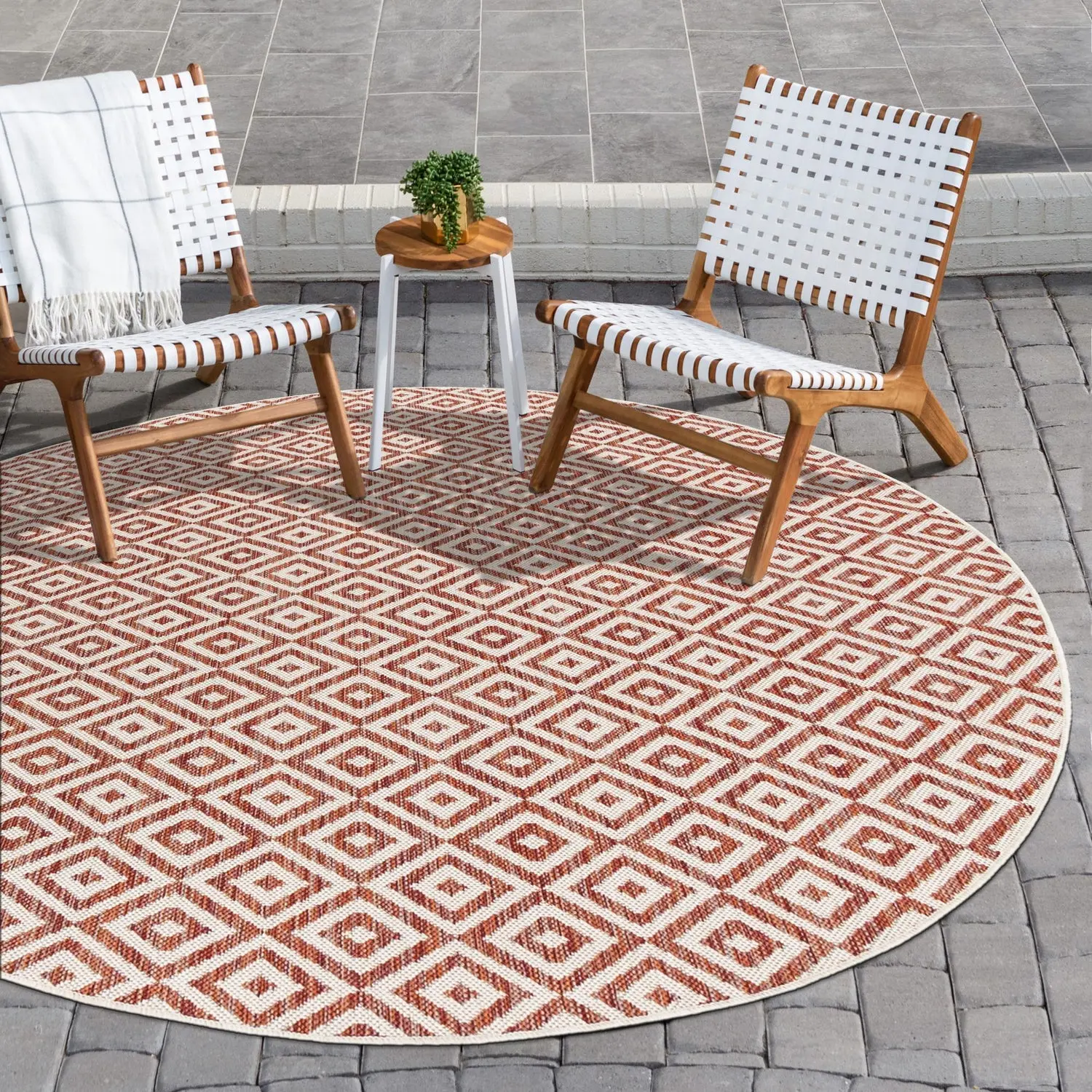 Rust Red Jill Zarin Outdoor Rug