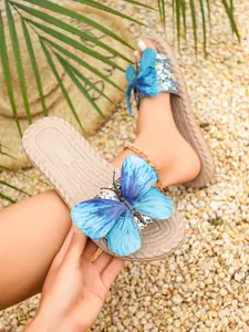 Women's Summer Butterfly Toe Thong Sandals, Anti-Slip Sole, Multifunctional Indoor/outdoor Flat Shoes, Comfortable Beach Shoes