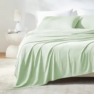 Cooling Sheet Set  Size, Cooling Sheets for Hot ers 4 -  Soft & Breathable Jacquard Cooling Bed Sheets for  Size Bed Deep Pocket Cool Fitted Sheet, Green