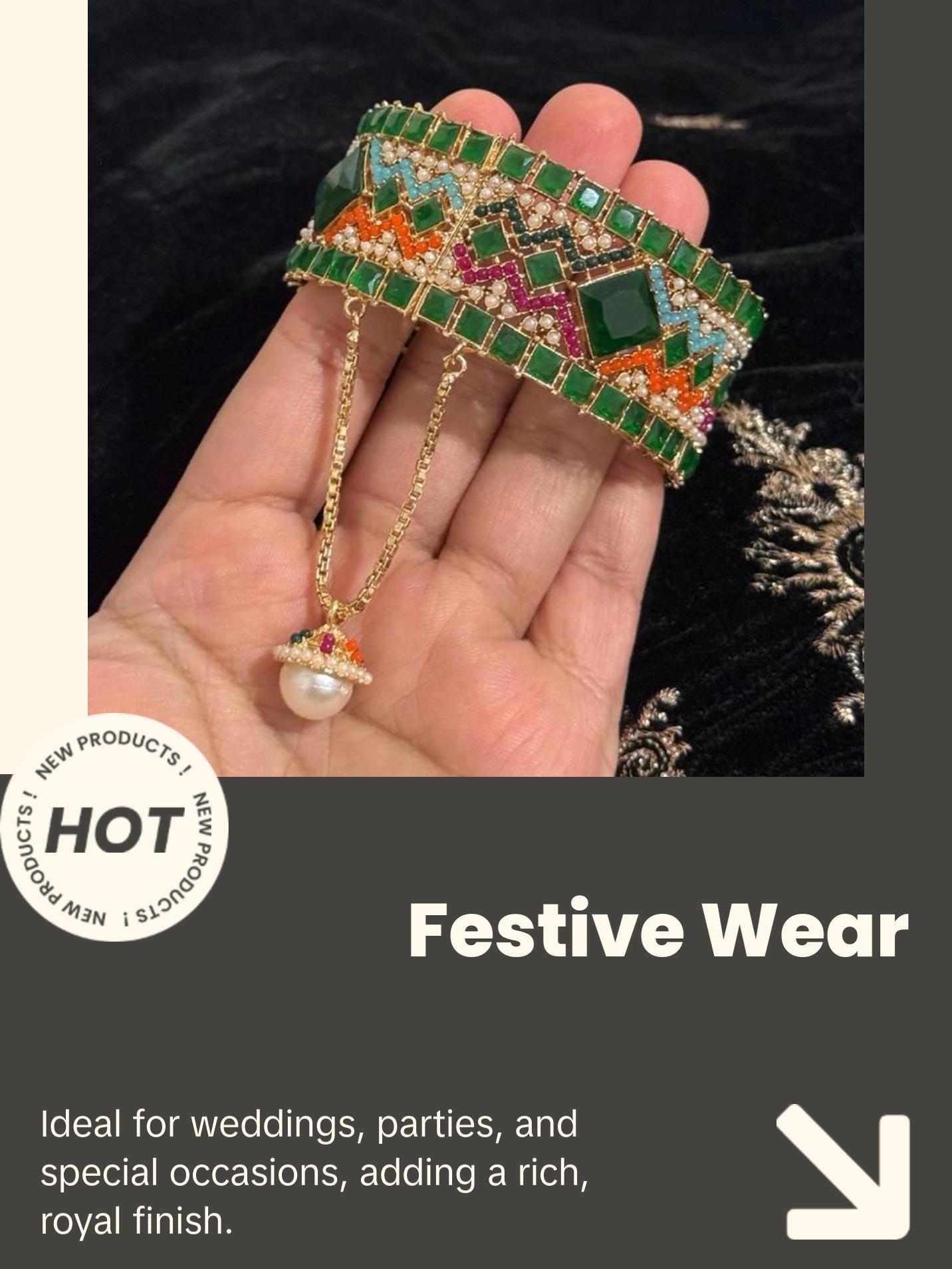 Premium Openable Statement SINGLE Bangle - 2.4, 2.6 and 2.8 with Gold Plating and Colorful Gemstones for Festive Wear simple style jewelry