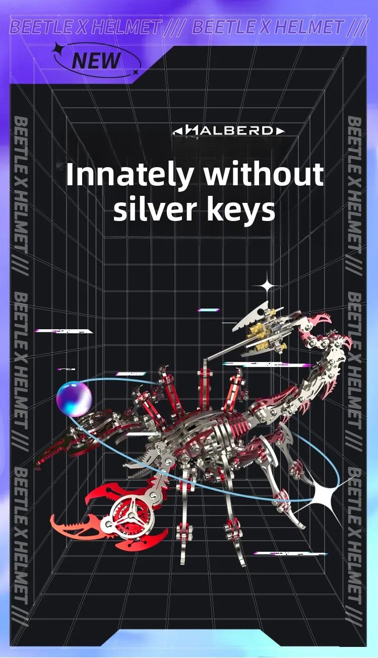 Mechanical Scorpion Metal Assembly Model — Birthday & Holiday Gift for Boys, DIY Craft Toy & Trendy Display Piece · "Purple Scorpion" Assembly Kit — Metal Scorpion Model, Mechanical Assembly, High-Difficulty Handcrafted Puzzle