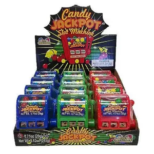 Slot Machine Candy Jackpot Dispensers 12 ct. - Sweet Small Crunchy Pressed Candy Bites with Assorted Fruit Flavors Dispensed from Slot Machine Toy - 12 Count Pack