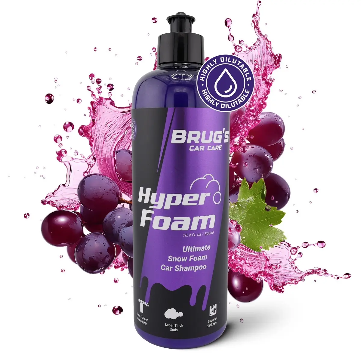 Brug’s HyperFoam – Thickest Snow Foam Car Wash Soap | Berry Scented | Ultra High Foaming Shampoo for Car Wash