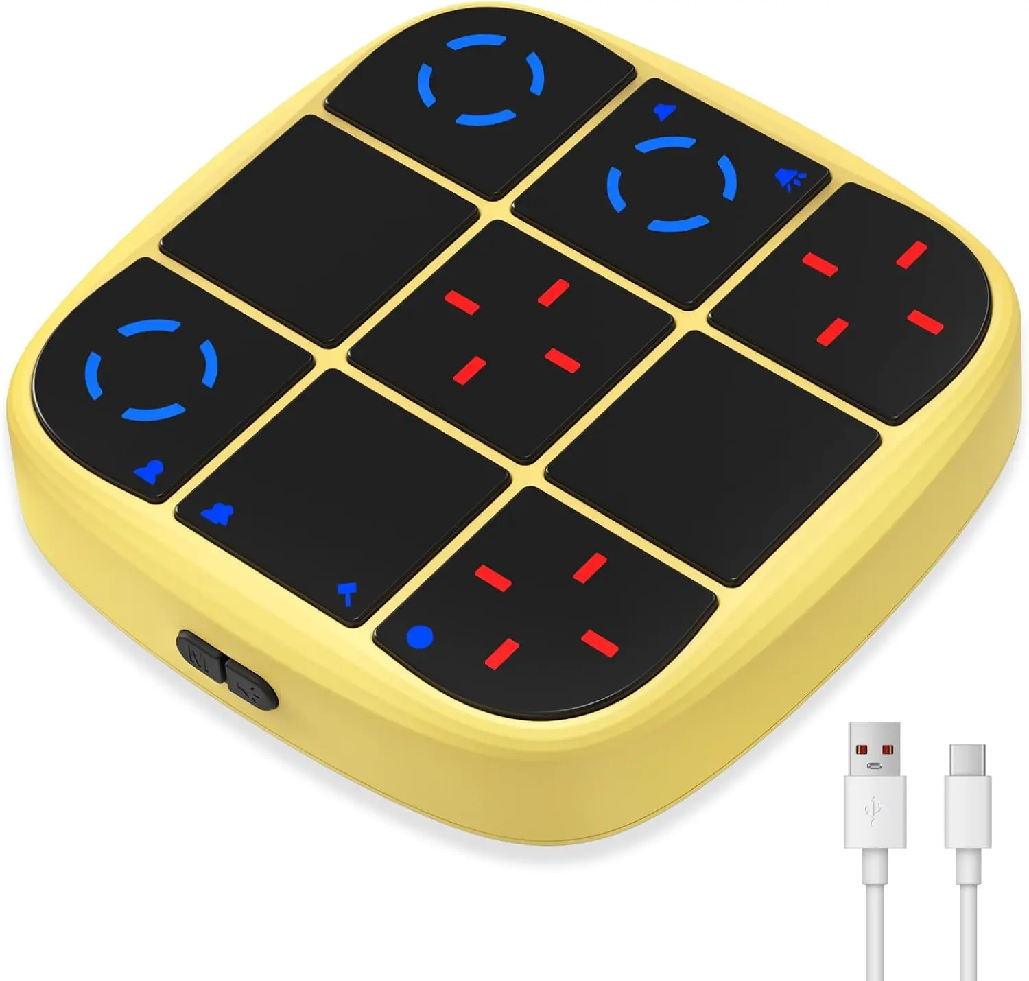 Rechargeable Tic-Tac-Toe Bolt Game, Upgraded 4-in-1 Handheld Puzzle Console, Electronic Educational Memory Game, Portable Travel Car Ride Board Games for Kids Adults (Yellow)