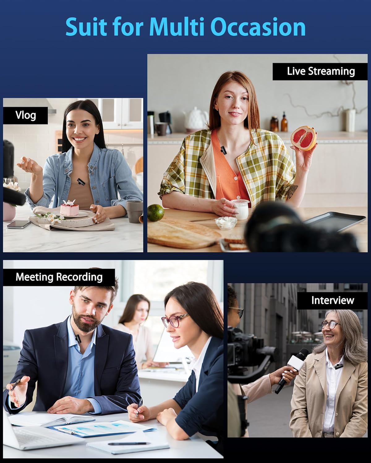 Mini Wireless Mic for iPhone & Android [Plug-Play] - Noise Reduction Lapel Microphone for TikTok, Zoom & Vlogging