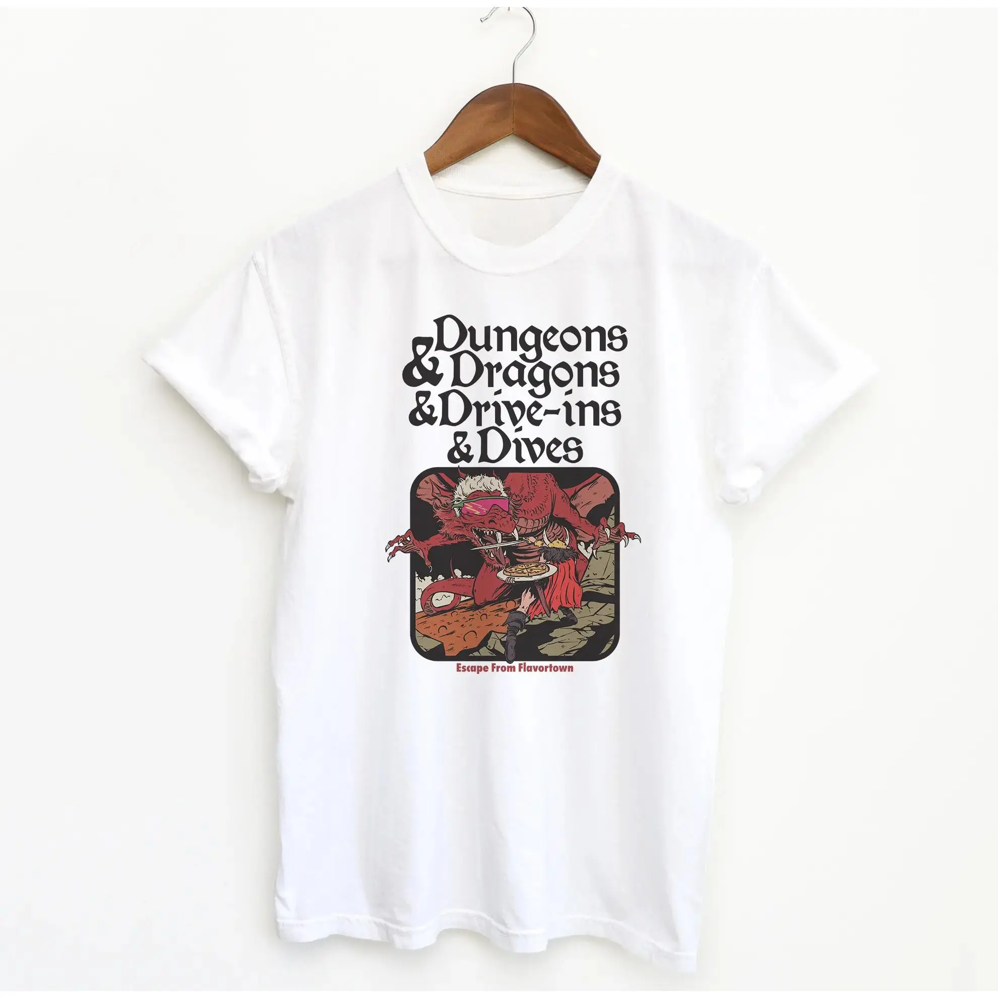 Men's Dungeons & Dragons Parody Graphic T-Shirt, Casual Fit Shortsleeve Crewneck Top in a Soft Stretch Fabric, a Versatile Stylish Layer for Work, Classic, Menswear