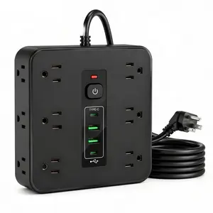 16-in-1 Surge Protector Power Strip w/ 6FT Cord, 12 AC & 4 USB (2 Type-C) Extension Cord mothersdaygift Wall Outlet Extender Plug Splitter