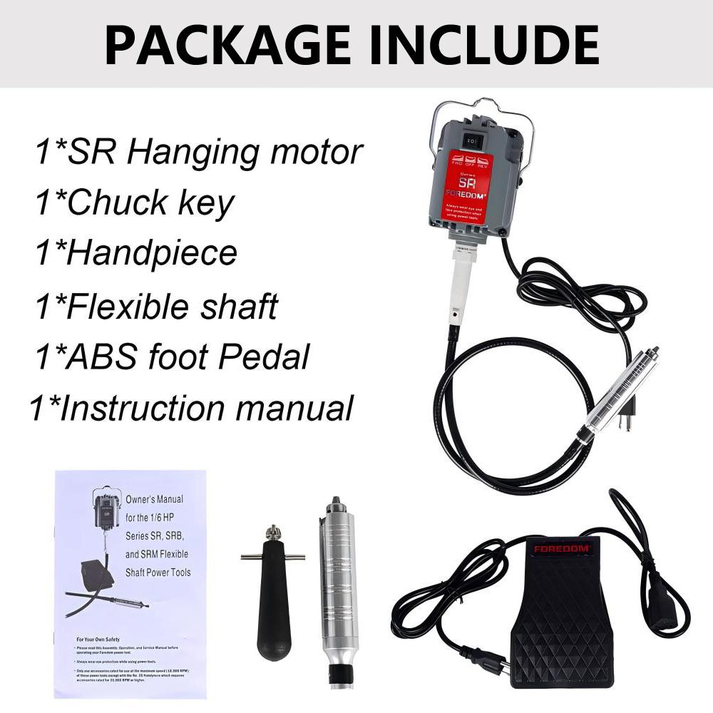 SR Series Flex Shaft Grinder Machine 0~18000Rpm with Foot Pedal - Professional Hanging Motor Bench Grinder for Jewelry Making, Polishing & Carving SR Series Flex Shaft Grinder Machine 0~18000Rpm with Foot Pedal - Professional Hanging Motor Bench Grinder for Jewelry Making, Polishing & Carving