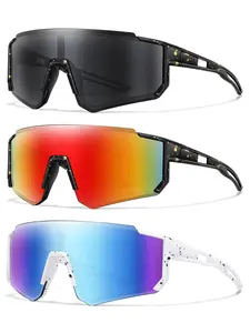 Kid's Outdoor Sports Tinted Lens Sunglasses, Biking Sunglasses, Windproof Shield Frame Sunglasses for Girls & Boys, Fashionable Accessories for Cycling Hiking Fishing Travel Beach Vacation