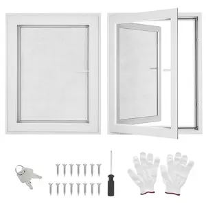 【GARVEE】House Window with 4 Gear Opening Position Adjustment, Reinforced 5 Mm Glass Casement, Pull Down Magnetic Mesh, Sliding Design, Available in 36x24x3.4 Inch and 31x40x4 Inch Sizes