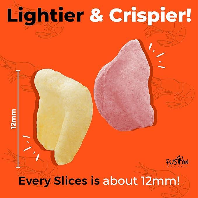 Fusion Select 1 Pk Uncooked Prawn Crackers - Multi-Colored Shrimp Chips for Sharing, Serving Snack Platters at Parties - Dehydrated Seafood Chips, Ready to Cook & Easy to Fry - Savory Asian Snacks 8oz