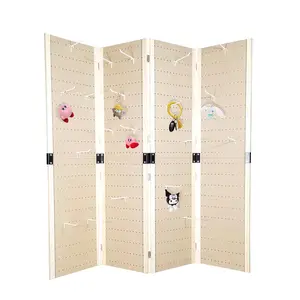 FixtureDisplays® 4 Panels 5 FT PegBoard Room Divider Folding Privacy Screen 10144