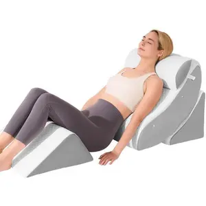 4 PCS Wedge Pillow Set for After Surgery, Orthopedic Bed Wedge Pillow Set, Bed for Sleeping, Acid Reflux Relief, Post Surgery Recovery, Back, Leg Elevation, Gery