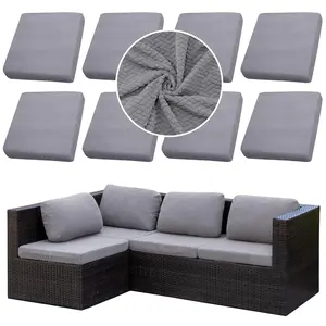 8PCS Outdoor Cushion Covers Set Jacquard Patio Furniture Couch Seat Slipcovers, Replacement for Sofa Sectional Chair(Cover，Only)