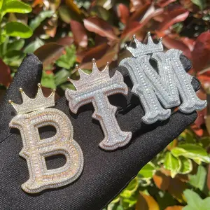 Letters Alphabets Chain Pendant Custom Initials Letter Cubic Zirconia Jewelry for Men Women Hip Hop Daily Wear Decor