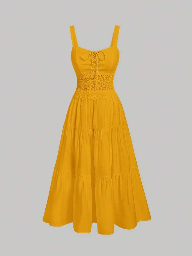 strapless open back dress Chic A-line Spaghetti Straps Orange Long Prom Dresses Beaded Princess –  SELINADRESS main image 1