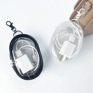 Versatile Transparent Organizer Bag Multi-Purpose Waterproof PVC Case Mini Hanging Pouch for Electronic Devices Storage