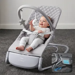 Orzbow Baby Electric Swing Rocker with Music Auto Motion Star & Moon Toy Bar 3-Point Safety Harness Multi-Function Soothing Design