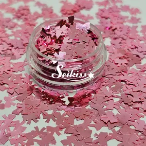 Pink Bows Shape Glitter - Pink Glitter